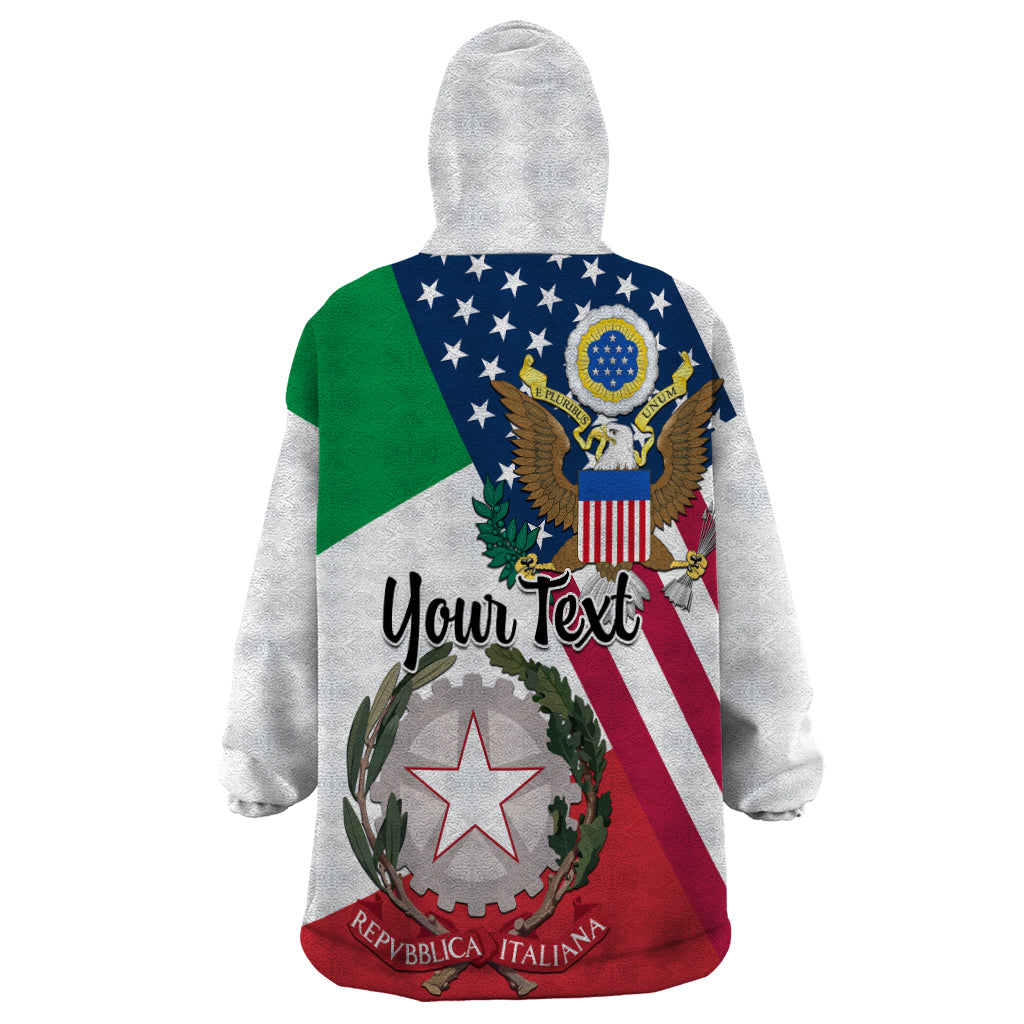 Personalised Italian American Heritage Month Wearable Blanket Hoodie - Wonder Print Shop
