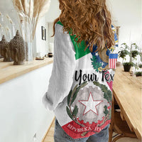 Personalised Italian American Heritage Month Women Casual Shirt - Wonder Print Shop