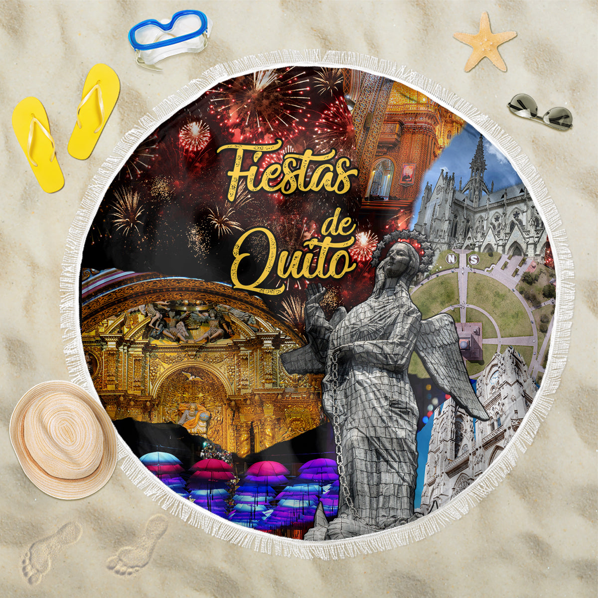 Ecuador Beach Blanket Fiestas de Quito 2023 Unique Version - Wonder Print Shop