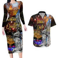 Ecuador Couples Matching Long Sleeve Bodycon Dress and Hawaiian Shirt Fiestas de Quito 2023 Unique Version - Wonder Print Shop