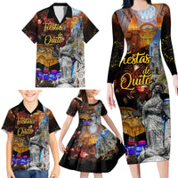 Ecuador Family Matching Long Sleeve Bodycon Dress and Hawaiian Shirt Fiestas de Quito 2023 Unique Version - Wonder Print Shop