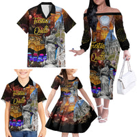 Ecuador Family Matching Off Shoulder Long Sleeve Dress and Hawaiian Shirt Fiestas de Quito 2023 Unique Version - Wonder Print Shop