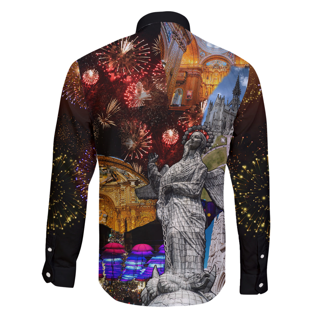 Ecuador Family Matching Off Shoulder Long Sleeve Dress and Hawaiian Shirt Fiestas de Quito 2023 Unique Version - Wonder Print Shop