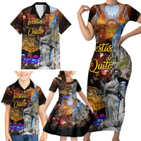 Ecuador Family Matching Short Sleeve Bodycon Dress and Hawaiian Shirt Fiestas de Quito 2023 Unique Version - Wonder Print Shop