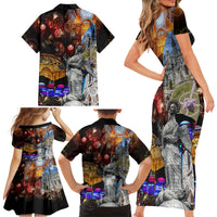 Ecuador Family Matching Short Sleeve Bodycon Dress and Hawaiian Shirt Fiestas de Quito 2023 Unique Version - Wonder Print Shop