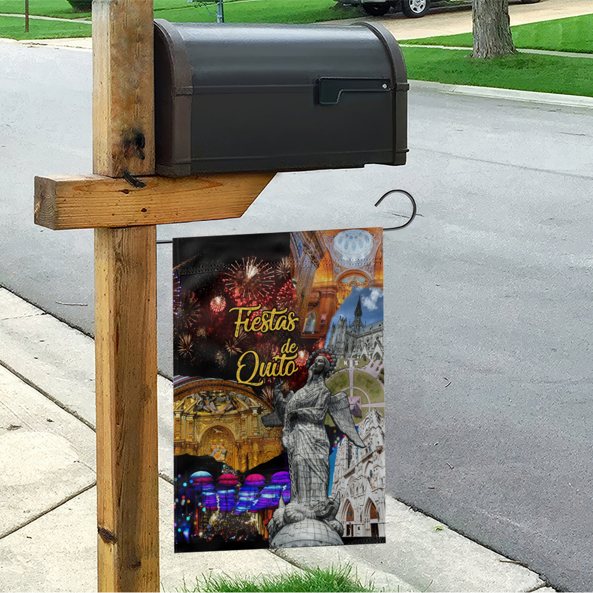 Ecuador Garden Flag Fiestas de Quito 2023 Unique Version - Wonder Print Shop