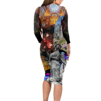 Ecuador Long Sleeve Bodycon Dress Fiestas de Quito 2023 Unique Version - Wonder Print Shop
