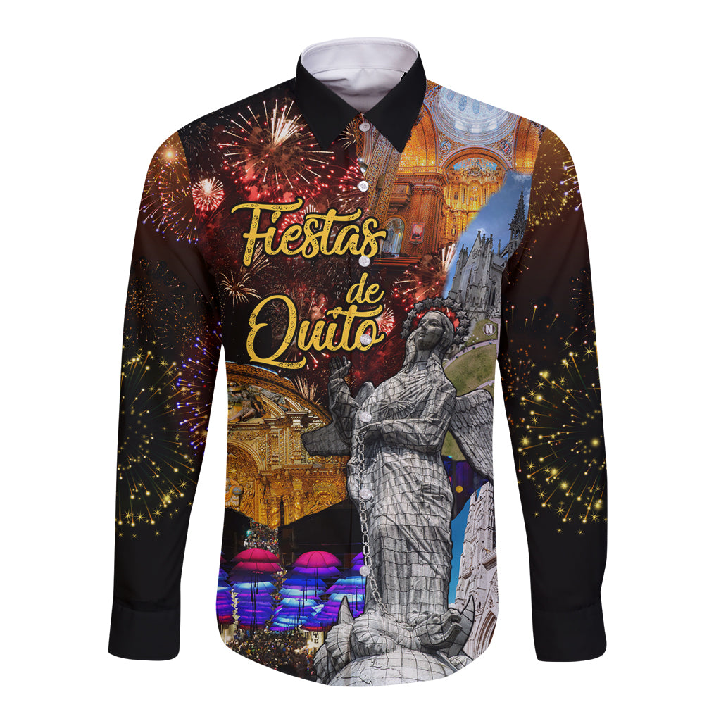 Ecuador Long Sleeve Button Shirt Fiestas de Quito 2023 Unique Version - Wonder Print Shop