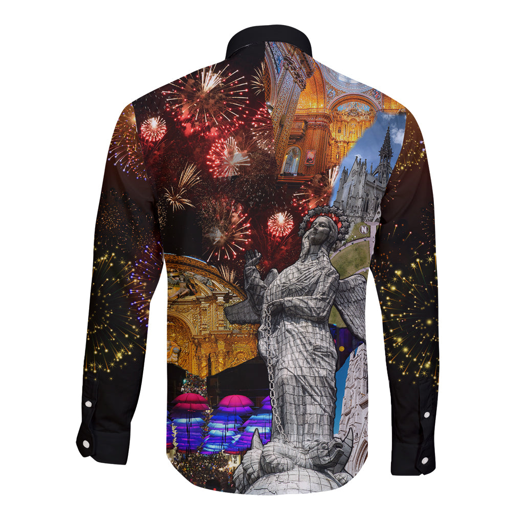 Ecuador Long Sleeve Button Shirt Fiestas de Quito 2023 Unique Version - Wonder Print Shop