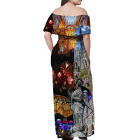 Ecuador Off Shoulder Maxi Dress Fiestas de Quito 2023 Unique Version - Wonder Print Shop