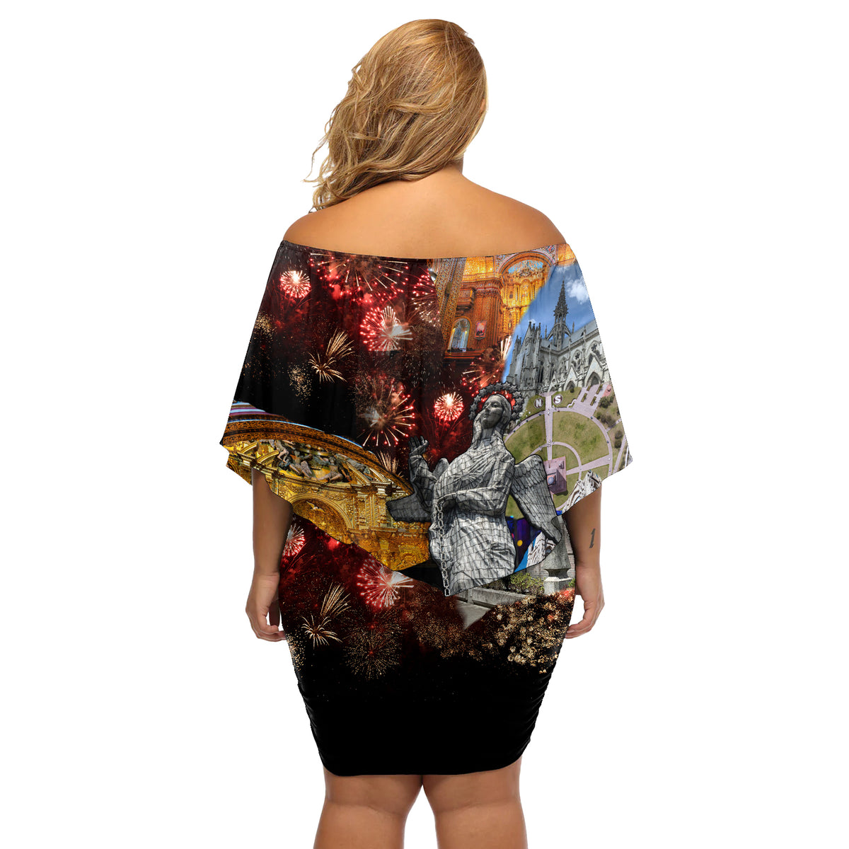 Ecuador Off Shoulder Short Dress Fiestas de Quito 2023 Unique Version - Wonder Print Shop