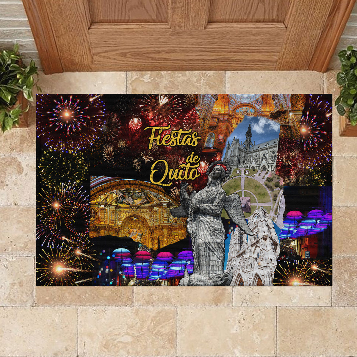 Ecuador Rubber Doormat Fiestas de Quito 2023 Unique Version - Wonder Print Shop
