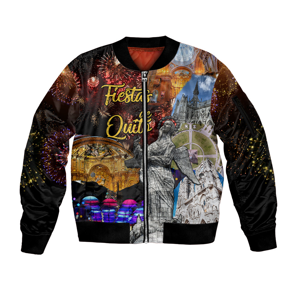 Ecuador Sleeve Zip Bomber Jacket Fiestas de Quito 2023 Unique Version - Wonder Print Shop