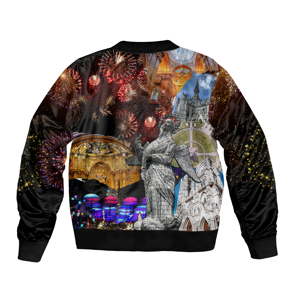 Ecuador Sleeve Zip Bomber Jacket Fiestas de Quito 2023 Unique Version - Wonder Print Shop