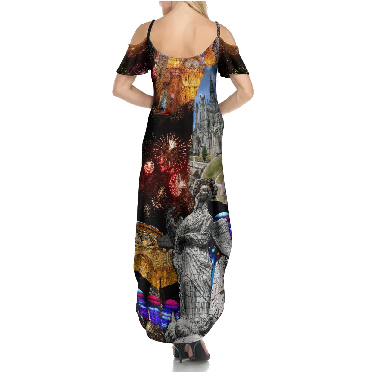 Ecuador Summer Maxi Dress Fiestas de Quito 2023 Unique Version - Wonder Print Shop