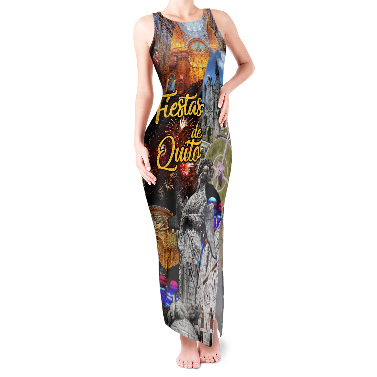 Ecuador Tank Maxi Dress Fiestas de Quito 2023 Unique Version - Wonder Print Shop
