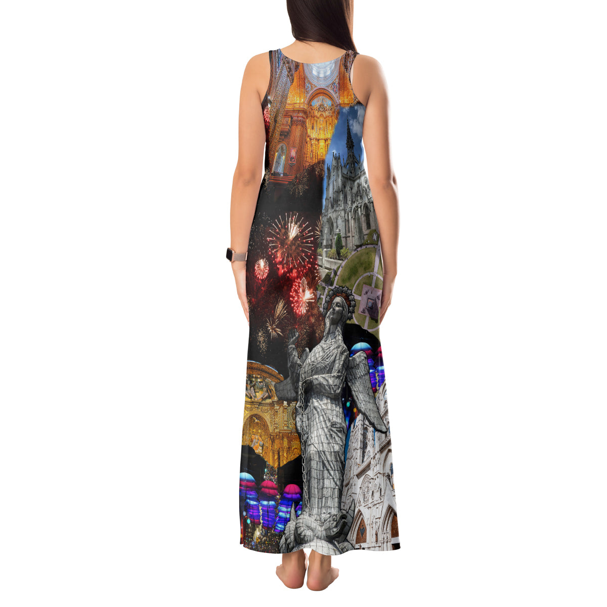 Ecuador Tank Maxi Dress Fiestas de Quito 2023 Unique Version - Wonder Print Shop