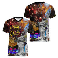 Ecuador Women V Neck T Shirt Fiestas de Quito 2023 Unique Version - Wonder Print Shop