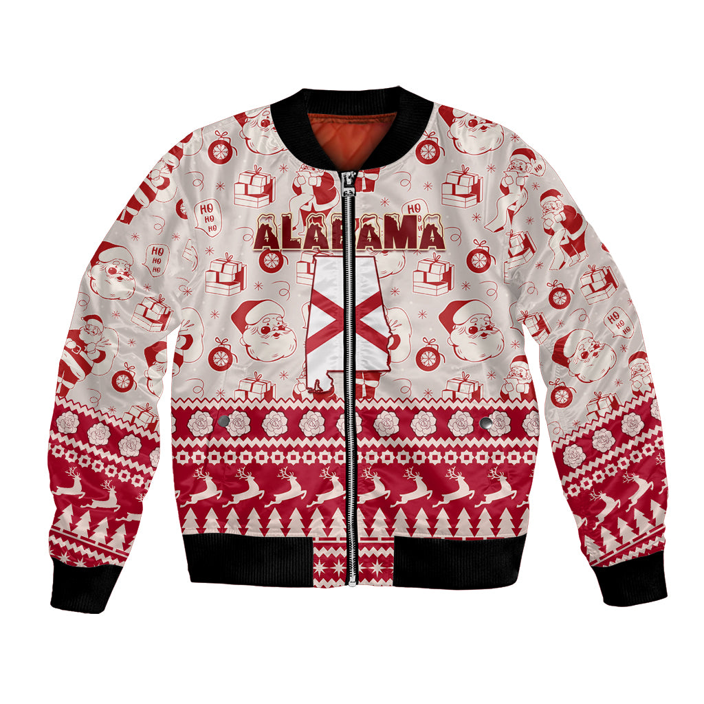Custom Alabama Christmas Bomber Jacket Santa Claus Xmas Pattern - Wonder Print Shop