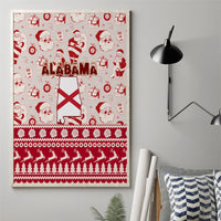 Custom Alabama Christmas Canvas Wall Art Santa Claus Xmas Pattern - Wonder Print Shop