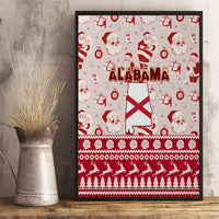 Custom Alabama Christmas Canvas Wall Art Santa Claus Xmas Pattern - Wonder Print Shop