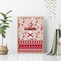 Custom Alabama Christmas Canvas Wall Art Santa Claus Xmas Pattern - Wonder Print Shop