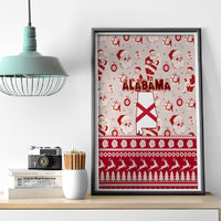 Custom Alabama Christmas Canvas Wall Art Santa Claus Xmas Pattern - Wonder Print Shop