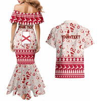Custom Alabama Christmas Couples Matching Mermaid Dress and Hawaiian Shirt Santa Claus Xmas Pattern - Wonder Print Shop