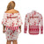 Custom Alabama Christmas Couples Matching Off Shoulder Short Dress and Long Sleeve Button Shirt Santa Claus Xmas Pattern - Wonder Print Shop