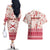 Custom Alabama Christmas Couples Matching Off The Shoulder Long Sleeve Dress and Hawaiian Shirt Santa Claus Xmas Pattern - Wonder Print Shop