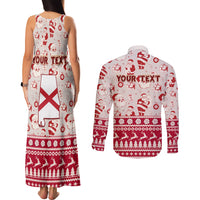 Custom Alabama Christmas Couples Matching Tank Maxi Dress and Long Sleeve Button Shirt Santa Claus Xmas Pattern - Wonder Print Shop