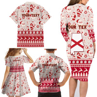 Custom Alabama Christmas Family Matching Long Sleeve Bodycon Dress and Hawaiian Shirt Santa Claus Xmas Pattern - Wonder Print Shop