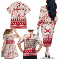 Custom Alabama Christmas Family Matching Off Shoulder Long Sleeve Dress and Hawaiian Shirt Santa Claus Xmas Pattern - Wonder Print Shop