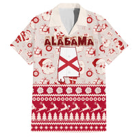 Custom Alabama Christmas Family Matching Off Shoulder Long Sleeve Dress and Hawaiian Shirt Santa Claus Xmas Pattern - Wonder Print Shop