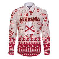 Custom Alabama Christmas Family Matching Off Shoulder Long Sleeve Dress and Hawaiian Shirt Santa Claus Xmas Pattern - Wonder Print Shop