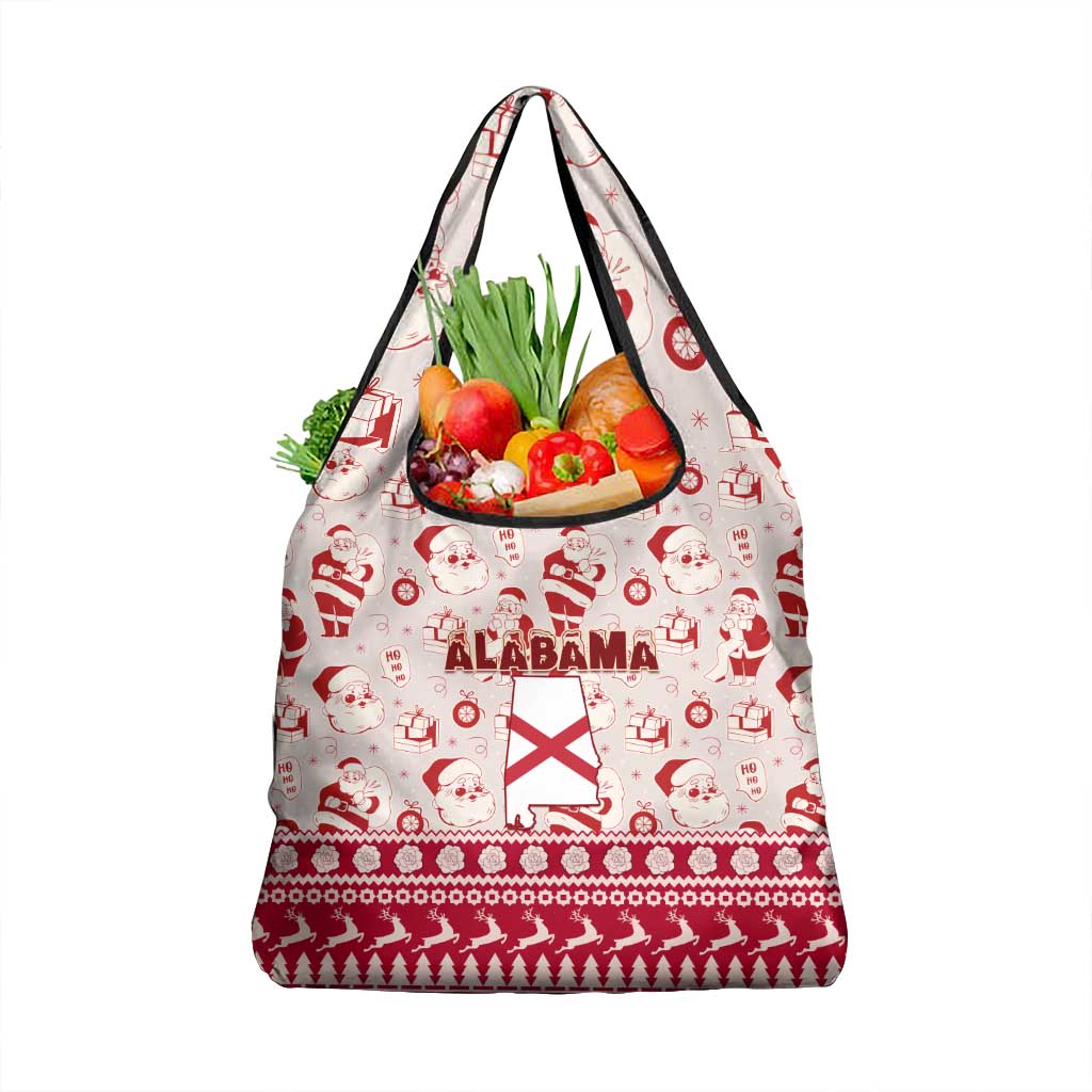 Custom Alabama Christmas Grocery Bag Santa Claus Xmas Pattern