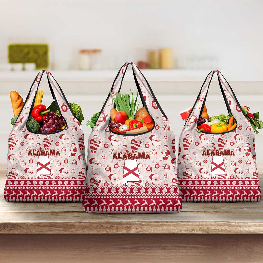 Custom Alabama Christmas Grocery Bag Santa Claus Xmas Pattern
