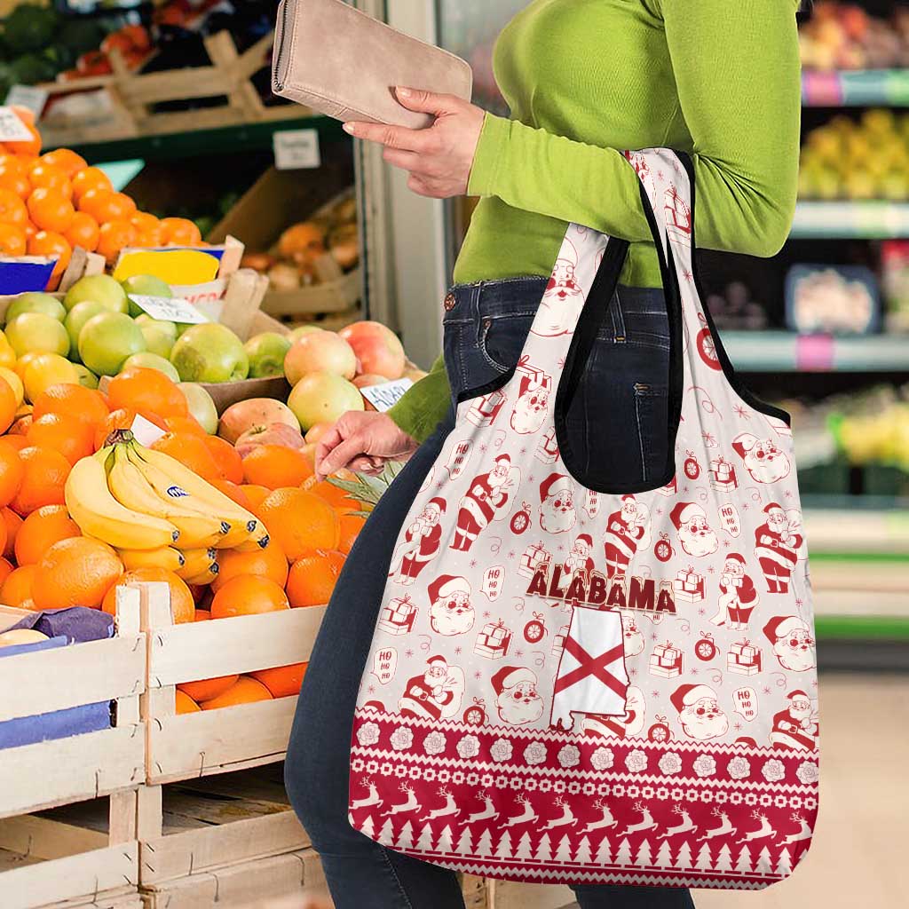 Custom Alabama Christmas Grocery Bag Santa Claus Xmas Pattern