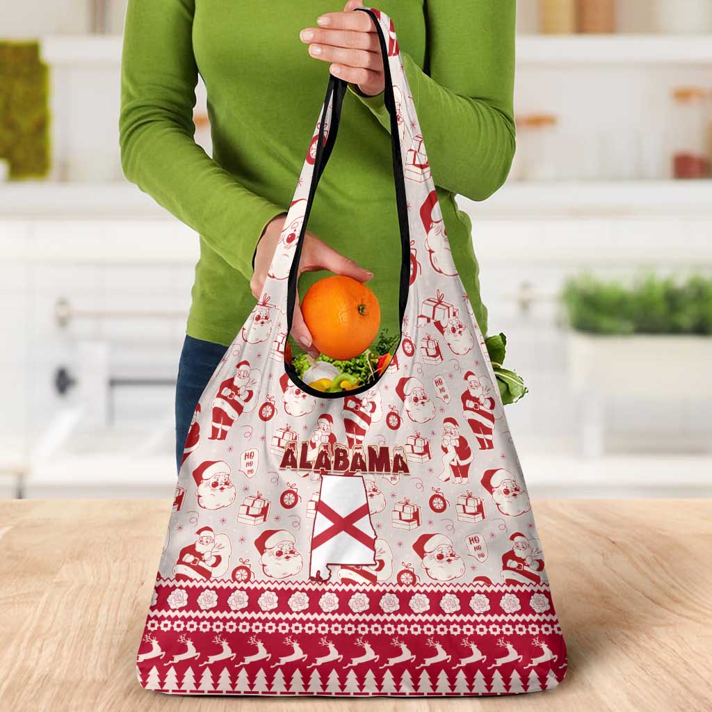 Custom Alabama Christmas Grocery Bag Santa Claus Xmas Pattern