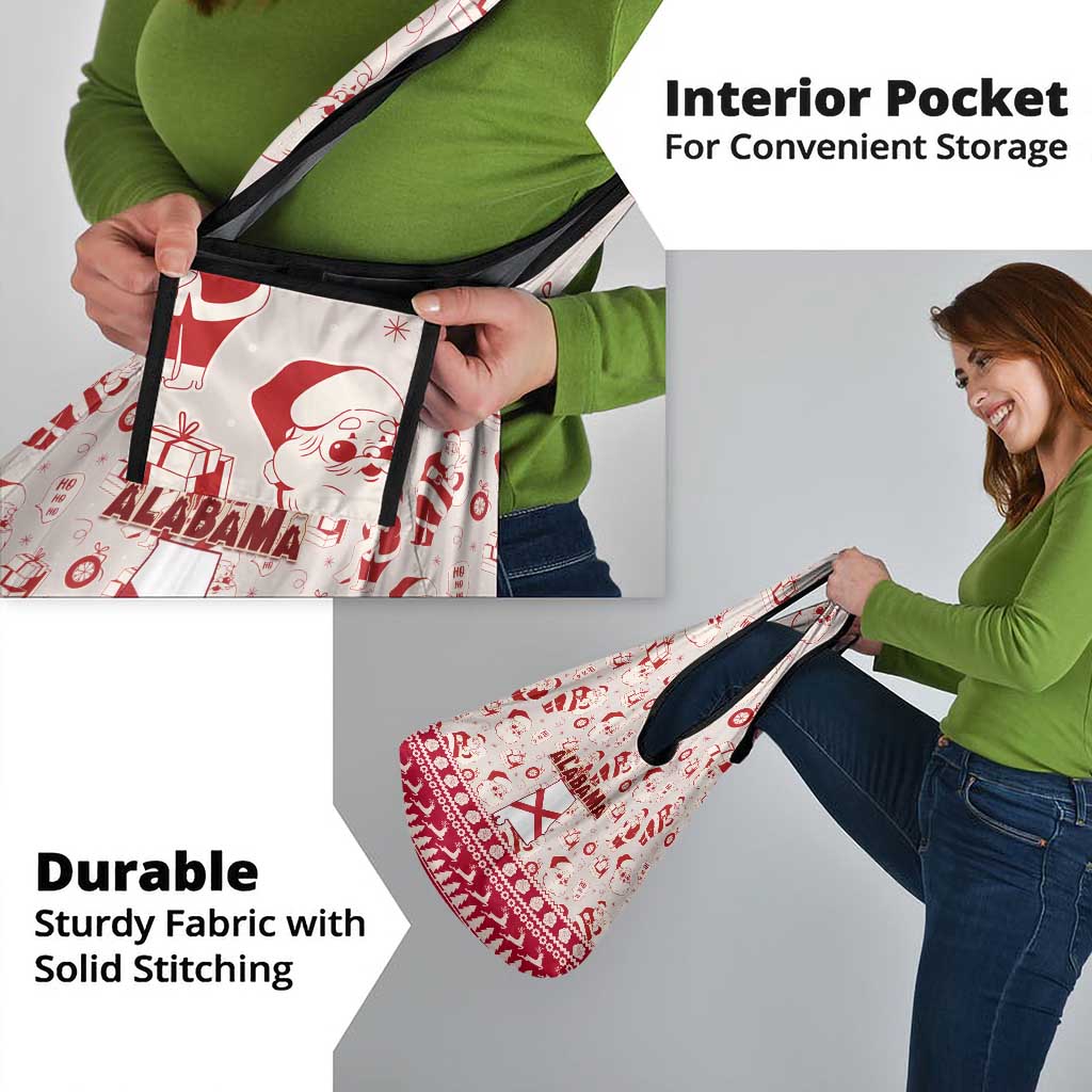 Custom Alabama Christmas Grocery Bag Santa Claus Xmas Pattern
