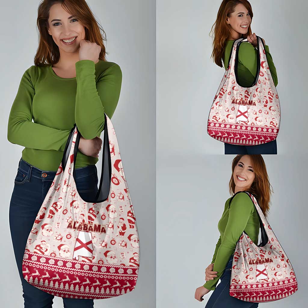 Custom Alabama Christmas Grocery Bag Santa Claus Xmas Pattern
