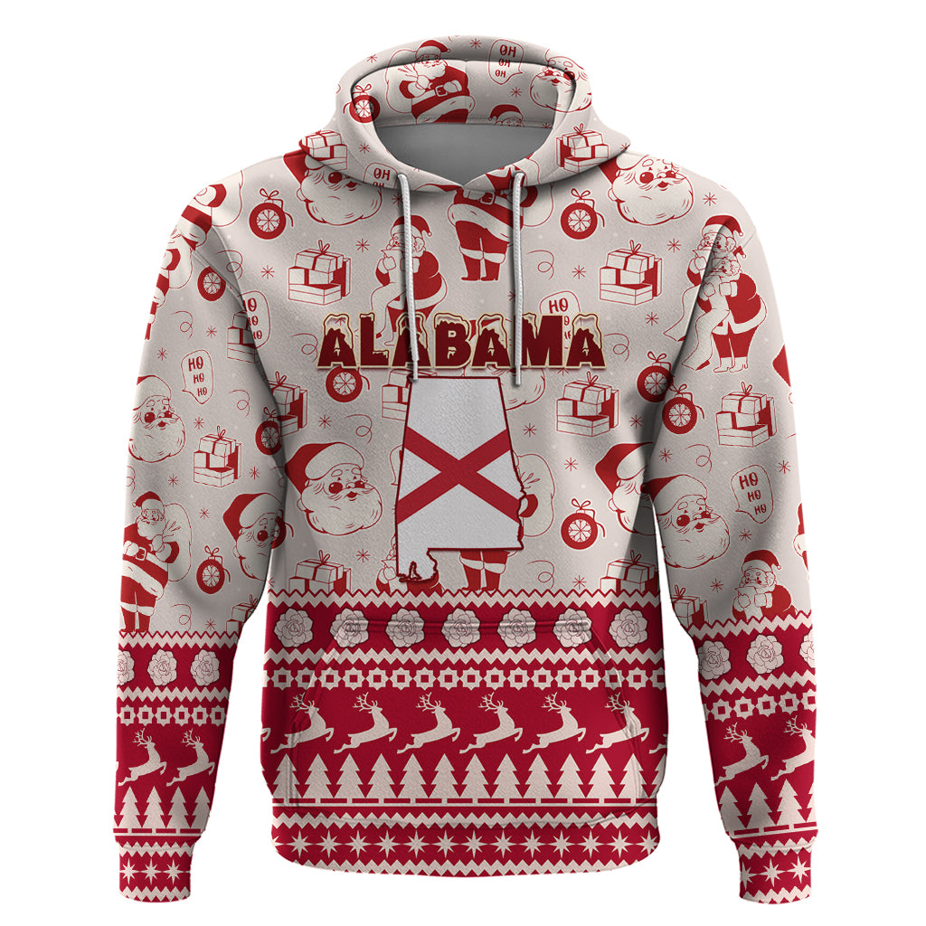 Custom Alabama Christmas Hoodie Santa Claus Xmas Pattern - Wonder Print Shop