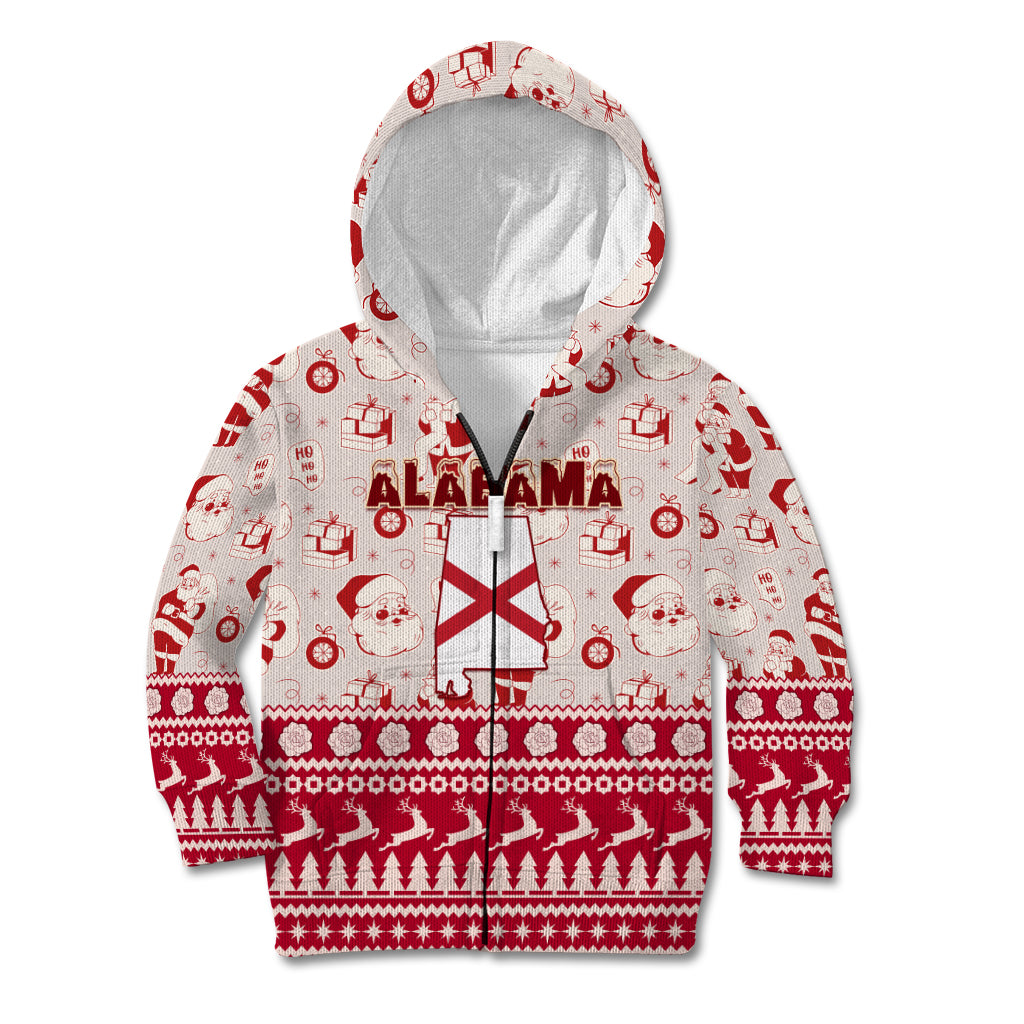 Custom Alabama Christmas Kid Hoodie Santa Claus Xmas Pattern - Wonder Print Shop