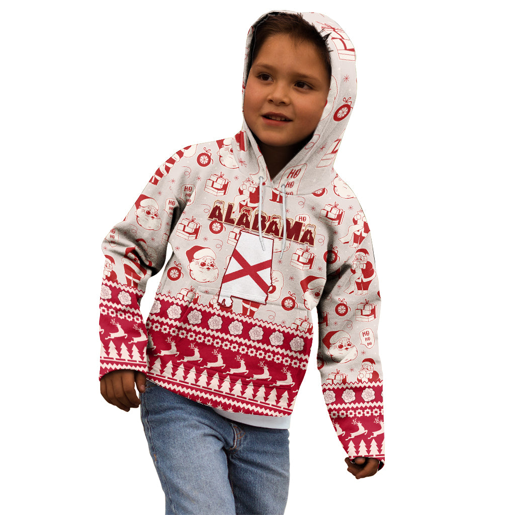Custom Alabama Christmas Kid Hoodie Santa Claus Xmas Pattern - Wonder Print Shop