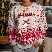 Custom Alabama Christmas Kid Ugly Christmas Sweater Santa Claus Xmas Pattern - Wonder Print Shop