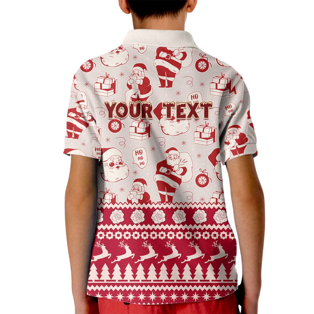 Custom Alabama Christmas Kid Polo Shirt Santa Claus Xmas Pattern - Wonder Print Shop