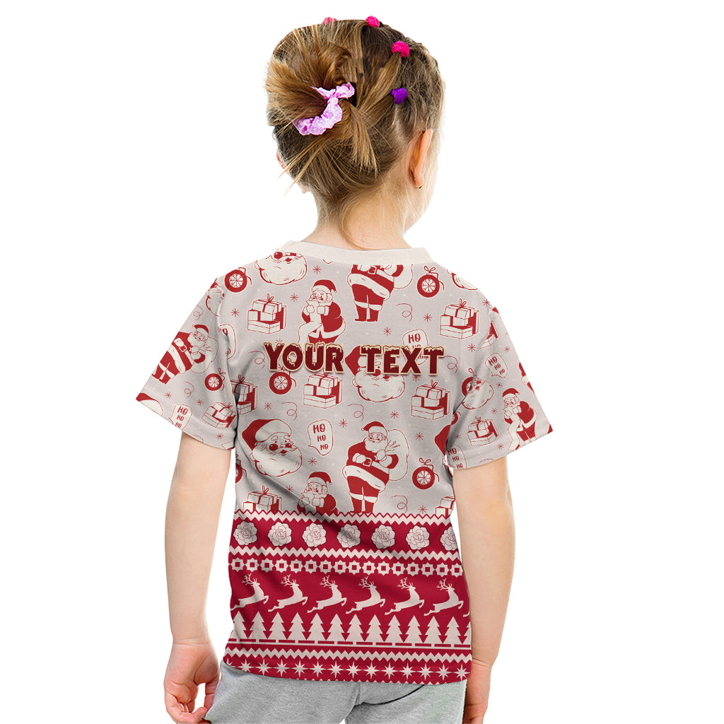 Custom Alabama Christmas Kid T Shirt Santa Claus Xmas Pattern - Wonder Print Shop