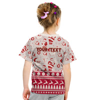 Custom Alabama Christmas Kid T Shirt Santa Claus Xmas Pattern - Wonder Print Shop