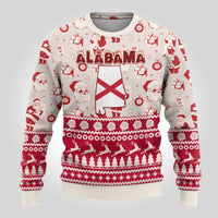 Custom Alabama Christmas Ugly Christmas Sweater Santa Claus Xmas Pattern - Wonder Print Shop