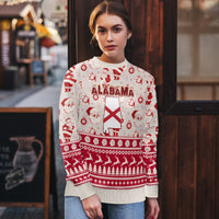 Custom Alabama Christmas Ugly Christmas Sweater Santa Claus Xmas Pattern - Wonder Print Shop